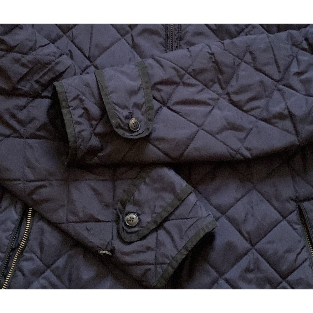 Ralph Lauren Sport Quilted Jacket Diamond Puffer Coat Women's SZ-L Navy Full Zip - Picture 5 of 16